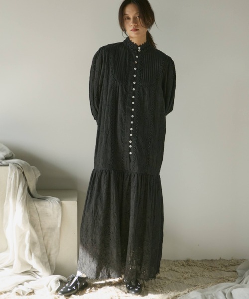 セール】コットンレースティアードワンピース（ワンピース）｜Libra