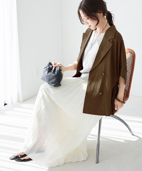 le.coeur blanc(ルクールブラン)の「《WEB限定アイテム》レーヨン麻ハーフスリーブテーラードジャケット(テーラードジャケット・レディース・ベージュ/カーキオリーブ/チャコールグレー・38)」の19枚目の写真
