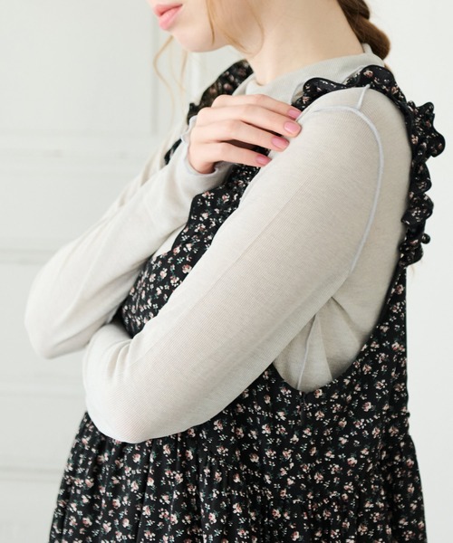 Crisp（クリスプ）の「ハイネックシアーメロウTシャツ（Tシャツ/カットソー・レディース・グレー/アイボリー/オレンジ・FREE）」の4枚目の写真