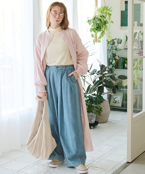 Crisp（クリスプ）の「ハイネックシアーメロウTシャツ（Tシャツ/カットソー・レディース・グレー/アイボリー/オレンジ・FREE）」の18枚目の写真