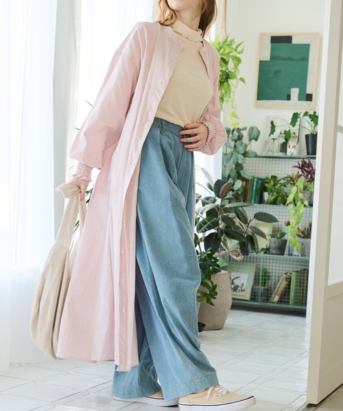 Crisp（クリスプ）の「ハイネックシアーメロウTシャツ（Tシャツ/カットソー・レディース・グレー/アイボリー/オレンジ・FREE）」の19枚目の写真