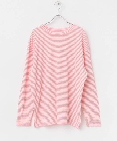 SENSE OF PLACE by URBAN RESEARCH（センスオブプレイスバイアーバンリサーチ）の「シアーボーダールーズTシャツ（Tシャツ/カットソー・レディース・ネイビー/グレー/ピンク・ONE）」の17枚目の写真