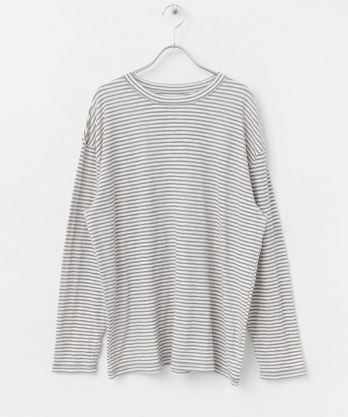 SENSE OF PLACE by URBAN RESEARCH（センスオブプレイスバイアーバンリサーチ）の「シアーボーダールーズTシャツ（Tシャツ/カットソー・レディース・ネイビー/グレー/ピンク・ONE）」の19枚目の写真