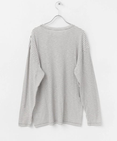 SENSE OF PLACE by URBAN RESEARCH（センスオブプレイスバイアーバンリサーチ）の「シアーボーダールーズTシャツ（Tシャツ/カットソー・レディース・ネイビー/グレー/ピンク・ONE）」の9枚目の写真