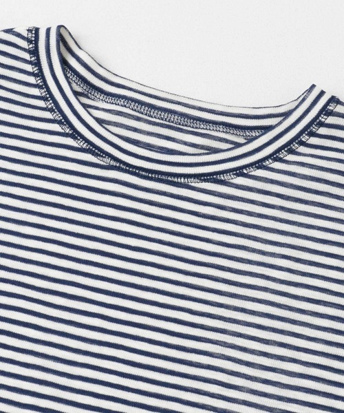 SENSE OF PLACE by URBAN RESEARCH（センスオブプレイスバイアーバンリサーチ）の「シアーボーダールーズTシャツ（Tシャツ/カットソー・レディース・ネイビー/グレー/ピンク・ONE）」の12枚目の写真