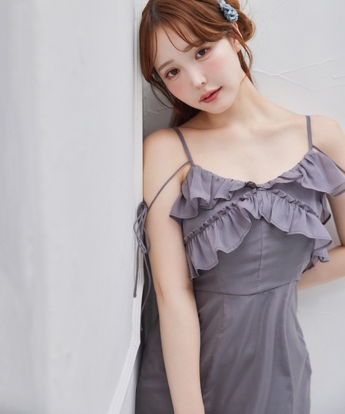 one after another NICE CLAUP（ワンアフターアナザーナイスクラップ）の「【Dreamy collection】フリルキャミワンピース（ワンピース・レディース・ミント/チャコールグレー/オフホワイト・FREE）」の6枚目の写真