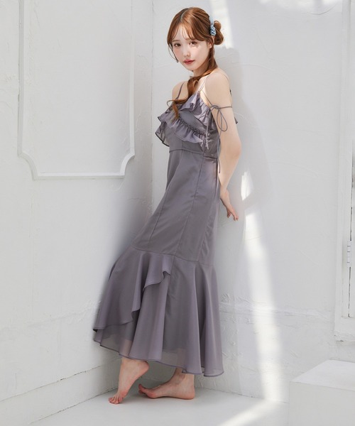 one after another NICE CLAUP（ワンアフターアナザーナイスクラップ）の「【Dreamy collection】フリルキャミワンピース（ワンピース・レディース・ミント/チャコールグレー/オフホワイト・FREE）」の5枚目の写真