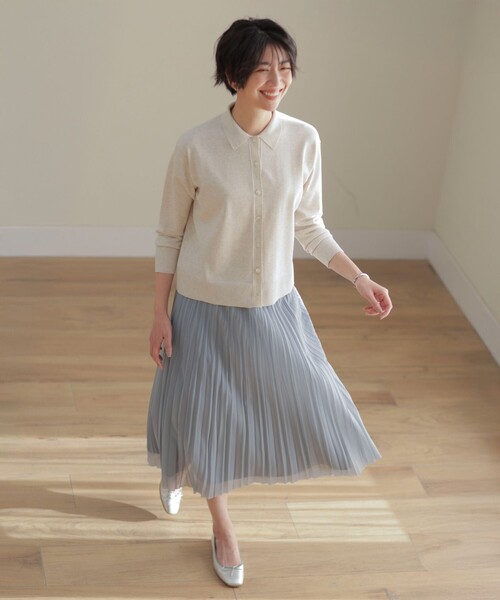 J.PRESS(ジェイプレス)の「【洗える】ニットポロ カーディガン(ニット/セーター・レディース・アイボリー系/ベージュ系/ネイビー系・LARGE/MEDIUM)」の5枚目の写真