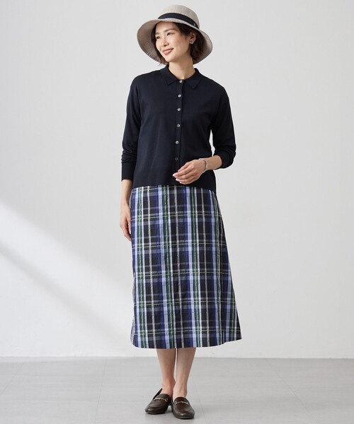 J.PRESS(ジェイプレス)の「【洗える】ニットポロ カーディガン(ニット/セーター・レディース・アイボリー系/ベージュ系/ネイビー系・LARGE/MEDIUM)」の9枚目の写真