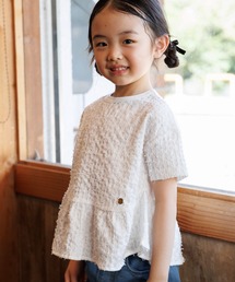 ジャガードペプラム半袖Tシャツ■80～140cm