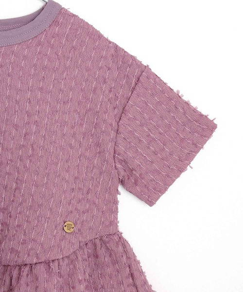 MAKE YOUR DAY（メイクユアデイ）の「ジャガードペプラム半袖Tシャツ■80～140cm（Tシャツ/カットソー・キッズ・ピンク/サックスブルー/オフホワイト・130/120/80/90/100/110/140）」の12枚目の写真