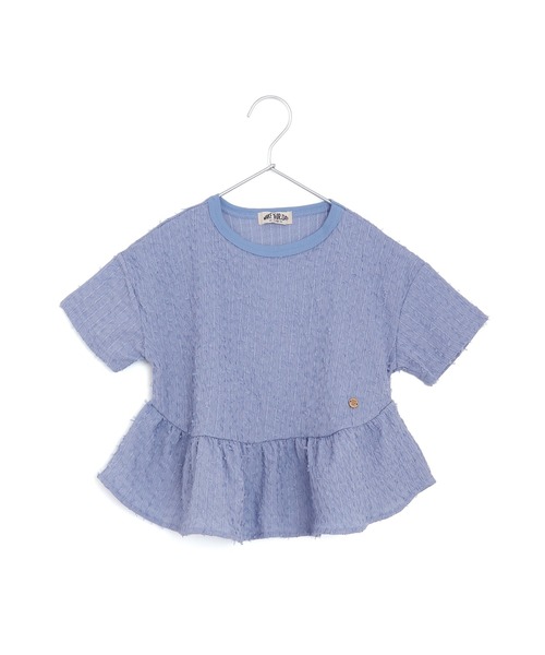 MAKE YOUR DAY（メイクユアデイ）の「ジャガードペプラム半袖Tシャツ■80～140cm（Tシャツ/カットソー・キッズ・ピンク/サックスブルー/オフホワイト・130/120/80/90/100/110/140）」の19枚目の写真