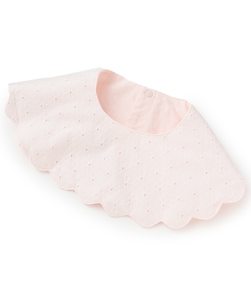 petit main（プティマイン）の「【防水】スカラップスタイ（スタイ/よだれかけ・キッズ・ブルーグレー/アイボリー/ライトピンク・F）」の3枚目の写真