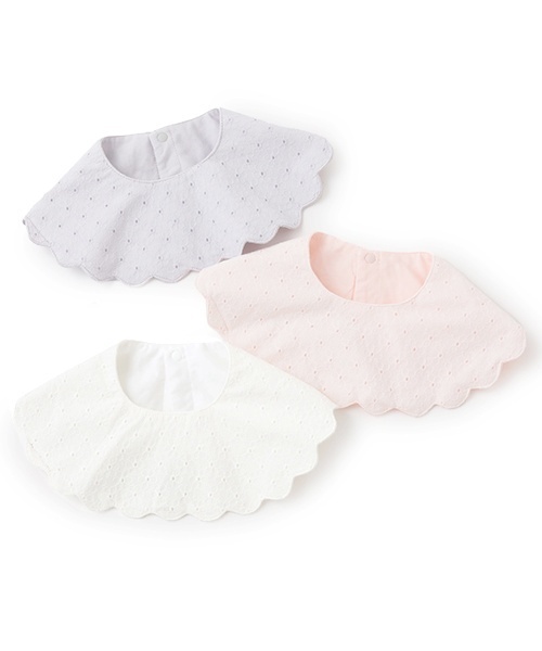 petit main（プティマイン）の「【防水】スカラップスタイ（スタイ/よだれかけ・キッズ・ブルーグレー/アイボリー/ライトピンク・F）」の12枚目の写真