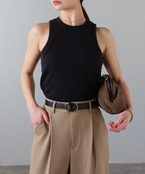 Lien Select（リエンセレクト）の「ノンホールレザーベルト 本革 シボ加工（ベルト・レディース・ダークブラウン系1/ブラック×ゴールド/ダークブラウン系/ベージュ系その他/ベージュ系その他2/ブラック×シルバー/ブラウン系2/ブラウン系1/ブラック系2/ブラック系1・FREE）」の15枚目の写真