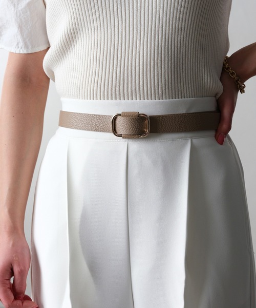 Lien Select（リエンセレクト）の「ノンホールレザーベルト 本革 シボ加工（ベルト・レディース・ダークブラウン系1/ブラック×ゴールド/ダークブラウン系/ベージュ系その他/ベージュ系その他2/ブラック×シルバー/ブラウン系2/ブラウン系1/ブラック系2/ブラック系1・FREE）」の19枚目の写真