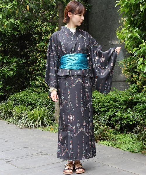 チチカカ（チチカカ）の「ワンピース浴衣3点セット（浴衣・レディース・ブラック・FREE）」の7枚目の写真