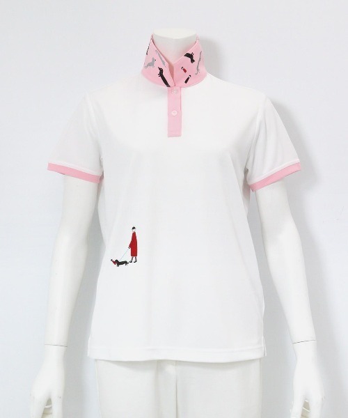 Picone CLUB(ピッコーネクラブ)の「UV速乾ポイント刺繍ポロシャツ(ポロシャツ・レディース・イエロー/ネイビー/ピンク/ホワイト・S/M/L)」の2枚目の写真