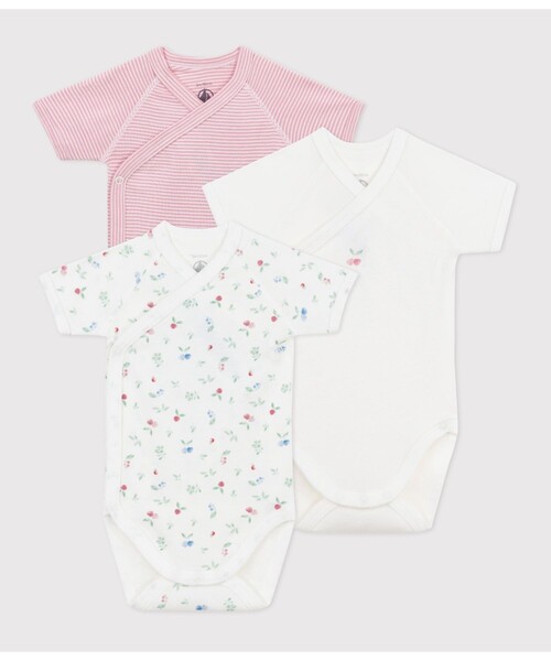 PETIT BATEAU(プチバトー)の「半袖あわせボディ3枚組(肌着・キッズ・その他1/その他2・6MONTH/3MONTH/12MONTH)」の1枚目の写真