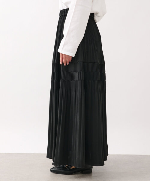 un dix cors（アンディコール）の「《新色登場・スタイリング映えする一枚◎》ティアードプリーツスカート（スカート・レディース・アイボリー/ブラック/カーキ/ピンク/イエロー/チャコールグレー・FREE）」の21枚目の写真