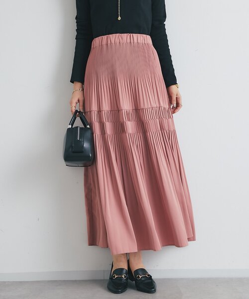 un dix cors（アンディコール）の「《新色登場・スタイリング映えする一枚◎》ティアードプリーツスカート（スカート・レディース・アイボリー/ブラック/カーキ/ピンク/イエロー/チャコールグレー・FREE）」の11枚目の写真