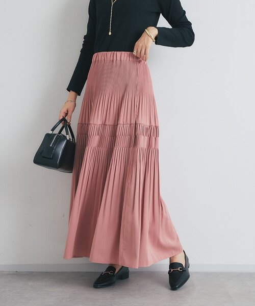 un dix cors（アンディコール）の「《新色登場・スタイリング映えする一枚◎》ティアードプリーツスカート（スカート・レディース・アイボリー/ブラック/カーキ/ピンク/イエロー/チャコールグレー・FREE）」の12枚目の写真