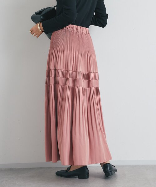 un dix cors（アンディコール）の「《新色登場・スタイリング映えする一枚◎》ティアードプリーツスカート（スカート・レディース・アイボリー/ブラック/カーキ/ピンク/イエロー/チャコールグレー・FREE）」の13枚目の写真