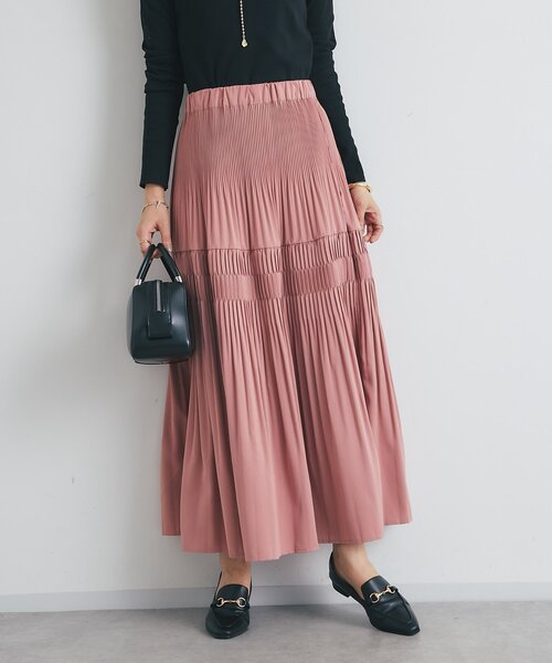 un dix cors（アンディコール）の「《新色登場・スタイリング映えする一枚◎》ティアードプリーツスカート（スカート・レディース・アイボリー/ブラック/カーキ/ピンク/イエロー/チャコールグレー・FREE）」の14枚目の写真