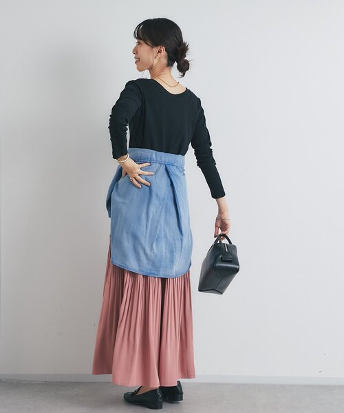 un dix cors（アンディコール）の「《新色登場・スタイリング映えする一枚◎》ティアードプリーツスカート（スカート・レディース・アイボリー/ブラック/カーキ/ピンク/イエロー/チャコールグレー・FREE）」の17枚目の写真