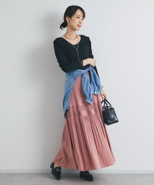 un dix cors（アンディコール）の「《新色登場・スタイリング映えする一枚◎》ティアードプリーツスカート（スカート・レディース・アイボリー/ブラック/カーキ/ピンク/イエロー/チャコールグレー・FREE）」の18枚目の写真