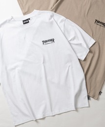 【at】〔THRASHER/スラッシャー〕LOGO S/S TEE ワンポイントロゴ刺繍 ビッグシルエット Tシャツ