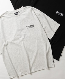 【at】〔THRASHER/スラッシャー〕LOGO S/S TEE ワンポイントロゴ刺繍 ビッグシルエット Tシャツ