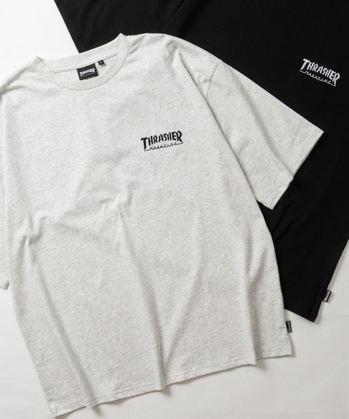 THRASHER(スラッシャー)の「【at】〔THRASHER/スラッシャー〕LOGO S/S TEE ワンポイントロゴ刺繍 ビッグシルエット Tシャツ(Tシャツ/カットソー・メンズ・グリーン/ホワイト/アッシュグレー/ベージュ/ブラック/サックスブルー/ミント・LARGE/MEDIUM)」の3枚目の写真