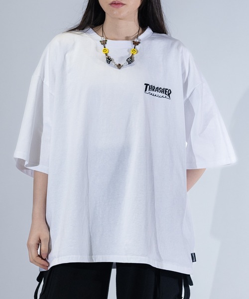 THRASHER(スラッシャー)の「【at】〔THRASHER/スラッシャー〕LOGO S/S TEE ワンポイントロゴ刺繍 ビッグシルエット Tシャツ(Tシャツ/カットソー・メンズ・グリーン/ホワイト/アッシュグレー/ベージュ/ブラック/サックスブルー/ミント・LARGE/MEDIUM)」の21枚目の写真