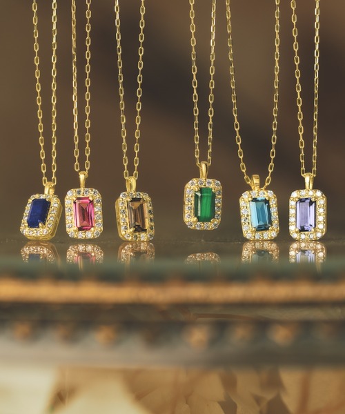 K18 カラーストーン　ダイヤ　ネックレストップ セール】K18 ダイヤモンド ヘイロー/取り巻き カラーストーン