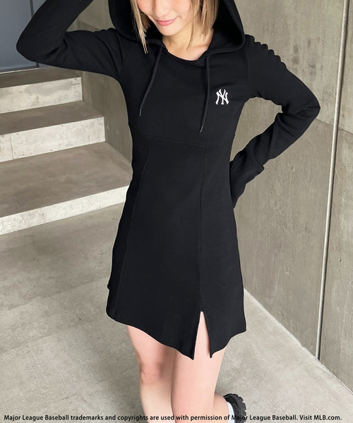 BACK TO THE FIELD(バック トゥー ザ フィールド)の「【MLB】刺しゅうロゴタイトリブフーディミニワンピース(ワンピース・レディース・ブラウン/ブラック/グレー・FREE)」の21枚目の写真