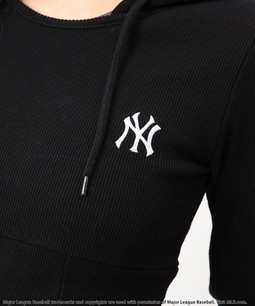 BACK TO THE FIELD(バック トゥー ザ フィールド)の「【MLB】刺しゅうロゴタイトリブフーディミニワンピース(ワンピース・レディース・ブラウン/ブラック/グレー・FREE)」の8枚目の写真