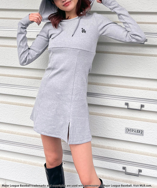 BACK TO THE FIELD(バック トゥー ザ フィールド)の「【MLB】刺しゅうロゴタイトリブフーディミニワンピース(ワンピース・レディース・ブラウン/ブラック/グレー・FREE)」の12枚目の写真