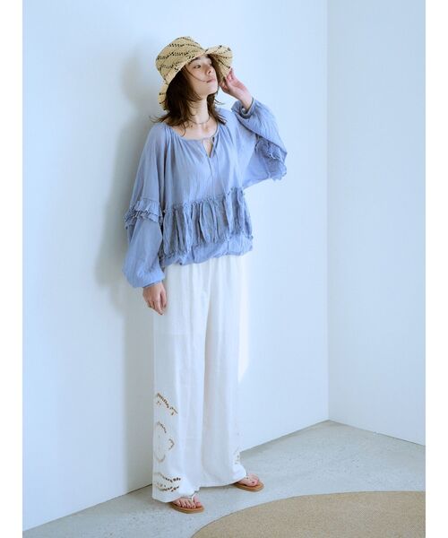 Ungrid（アングリッド）の「ビーズデザインスリーブボリュームブラウス（シャツ/ブラウス・レディース・オフホワイト/ブルー/その他1・FREE）」の18枚目の写真