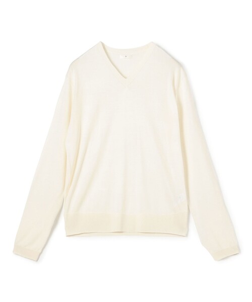 TOMORROWLAND .B（トゥモローランドビー）の「ウォッシャブルシルク Vネックプルオーバー（ニット/セーター・レディース・ネイビー/ホワイト/レッド・FREE）」の2枚目の写真