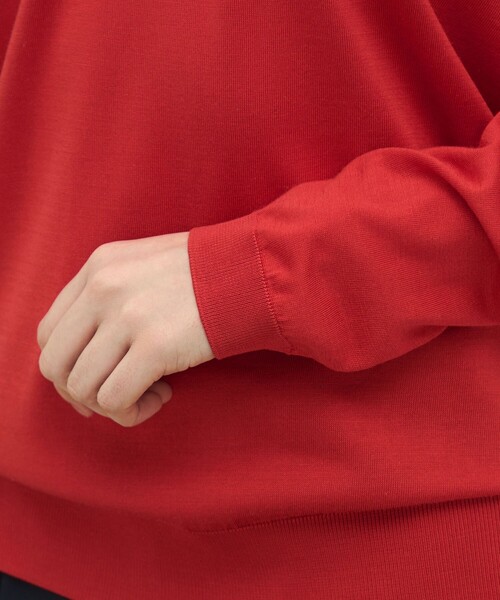 TOMORROWLAND .B（トゥモローランドビー）の「ウォッシャブルシルク Vネックプルオーバー（ニット/セーター・レディース・ネイビー/ホワイト/レッド・FREE）」の12枚目の写真