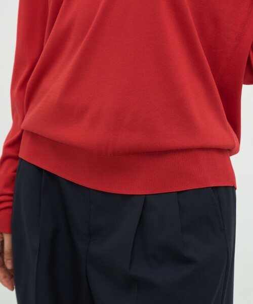 TOMORROWLAND .B（トゥモローランドビー）の「ウォッシャブルシルク Vネックプルオーバー（ニット/セーター・レディース・ネイビー/ホワイト/レッド・FREE）」の13枚目の写真