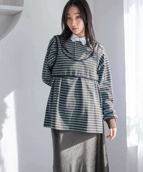 LOWRYS FARM（ローリーズファーム）の「マルチボーダー２ＰプルオーバーＬＳ　318746（Tシャツ/カットソー・レディース・ブルー/レッド・FREE）」の22枚目の写真