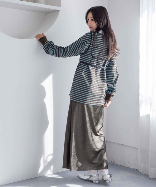 LOWRYS FARM（ローリーズファーム）の「マルチボーダー２ＰプルオーバーＬＳ　318746（Tシャツ/カットソー・レディース・ブルー/レッド・FREE）」の4枚目の写真