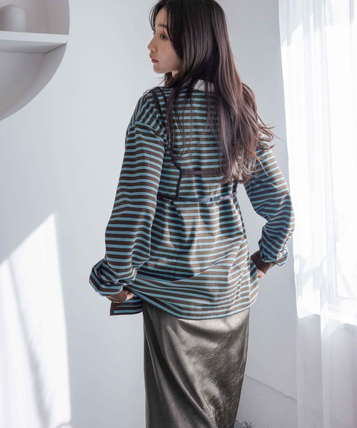 LOWRYS FARM（ローリーズファーム）の「マルチボーダー２ＰプルオーバーＬＳ　318746（Tシャツ/カットソー・レディース・ブルー/レッド・FREE）」の5枚目の写真