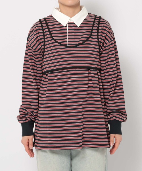 LOWRYS FARM（ローリーズファーム）の「マルチボーダー２ＰプルオーバーＬＳ　318746（Tシャツ/カットソー・レディース・ブルー/レッド・FREE）」の10枚目の写真