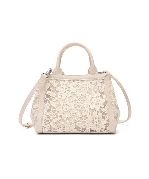 MERCURYDUO(マーキュリーデュオ)の「【MERCURYDUO/マーキュリーデュオ】ロゴ巾着&カードケース付 軽量エンブロイダリーレース 2WAYトートバッグ(トートバッグ・レディース・アイボリー/ブラック・FREE)」の18枚目の写真