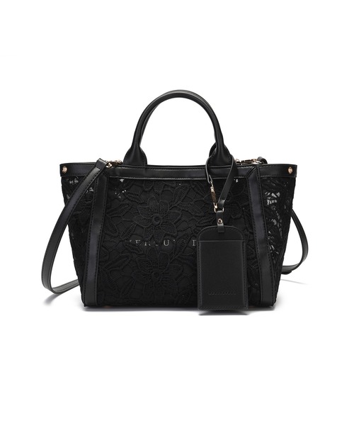 MERCURYDUO(マーキュリーデュオ)の「【MERCURYDUO/マーキュリーデュオ】ロゴ巾着&カードケース付 軽量エンブロイダリーレース 2WAYトートバッグ(トートバッグ・レディース・アイボリー/ブラック・FREE)」の17枚目の写真