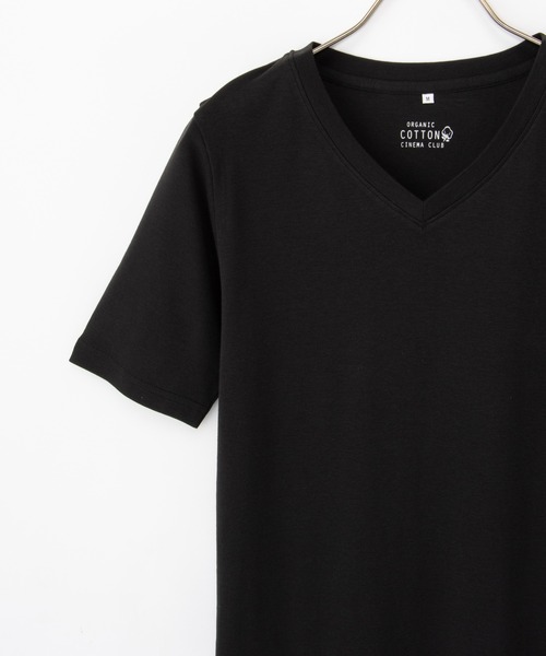 Honeys(ハニーズ)の「【UVカット】半袖オーガニックVネック(Tシャツ/カットソー・レディース・オフホワイト/ブラック・L/LL/M)」の14枚目の写真