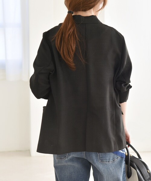 R【新品】テーラードジャケット quaranciel:手洗い可能 メッシュ セール】quaranciel:〈手洗い可能〉メッシュ ダブルブレスト